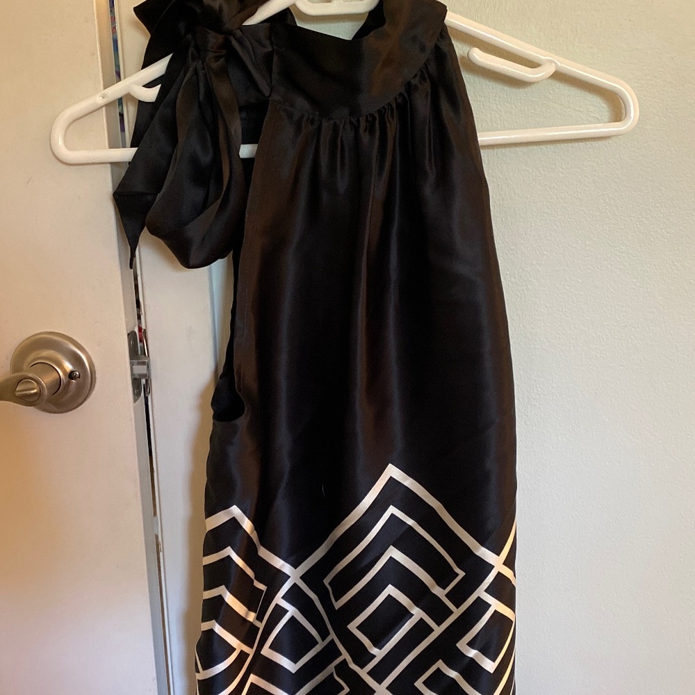 Black and white halter top